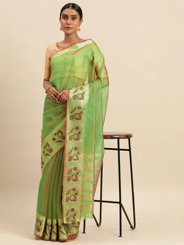 Mehendi_Cotton_Silk_Saree