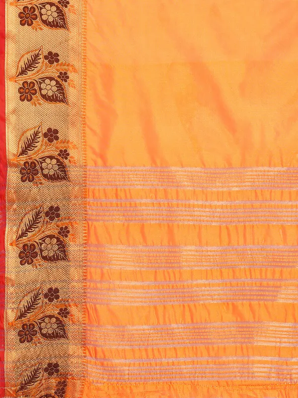 Orange_Cotton_Silk_Saree