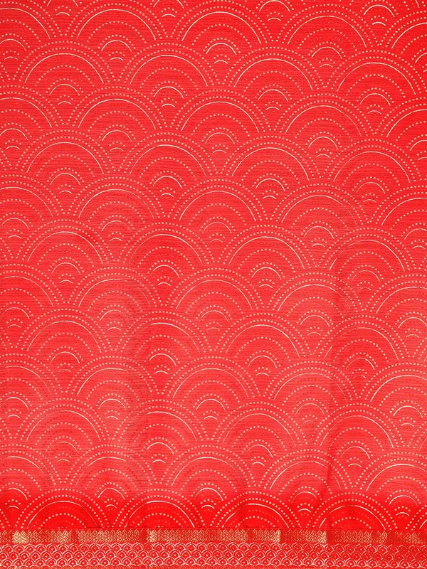 Indian_Women_Red_Zomato_Full_Saree_Fancy_Border_with_bandhni_print_Beautiful_saree