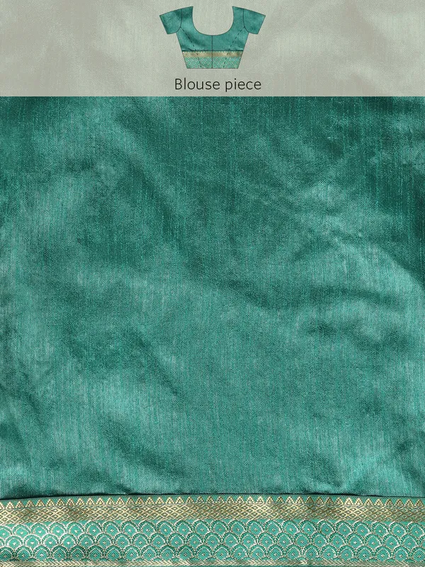 Indian_Women_Turquoise_Blue_Zomato_Full_Saree_Fancy_Border_with_bandhni_print_Beautiful_saree