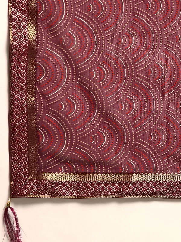 Indian_Women_Purple_Zomato_Full_Saree_Fancy_Border_with_bandhni_print_Beautiful_saree