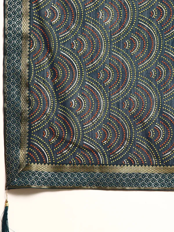 Indian_Women_Blue_Zomato_Full_Saree_Fancy_Border_with_bandhni_print_Beautiful_saree