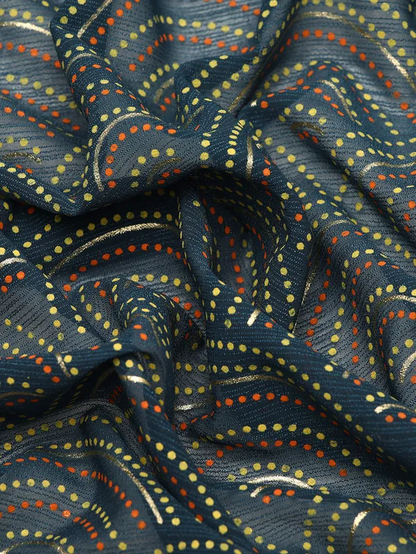 Indian_Women_Blue_Zomato_Full_Saree_Fancy_Border_with_bandhni_print_Beautiful_saree