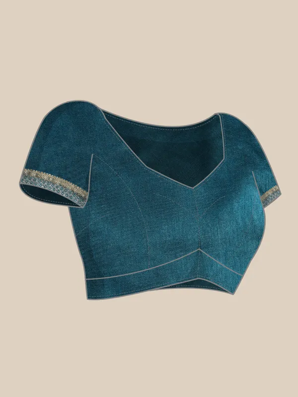 Indian_Women_Blue_Zomato_Full_Saree_Fancy_Border_with_bandhni_print_Beautiful_saree