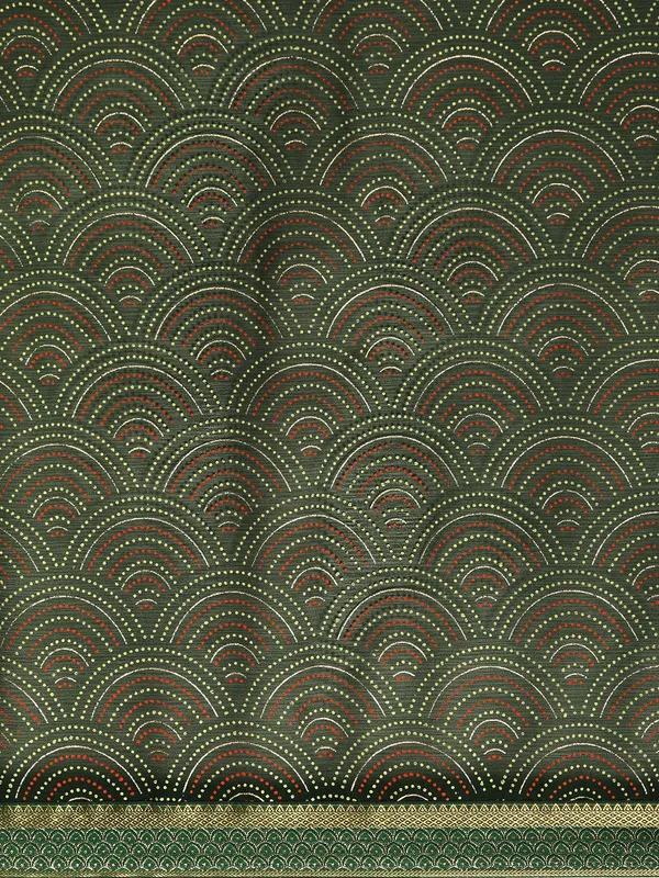 Indian_Women_Green_Zomato_Full_Saree_Fancy_Border_with_bandhni_print_Beautiful_saree