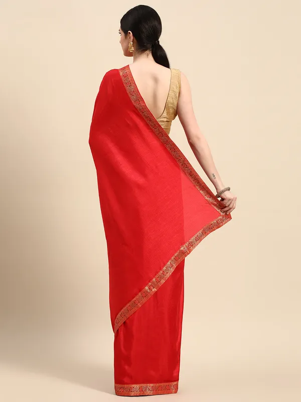 Vichitra_Silk_Full_Saree_Fancy_Border_With_Swaroski_Butta