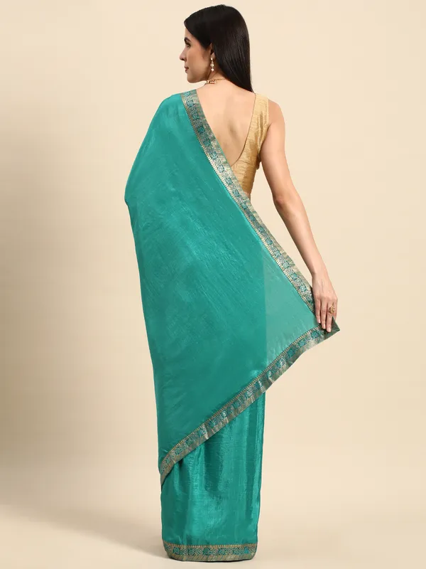 Vichitra_Silk_Full_Saree_Fancy_Border_With_Swaroski_Butta