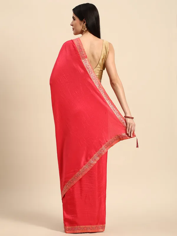 Vichitra_Silk_Full_Saree_Fancy_Border_With_Swaroski_Butta