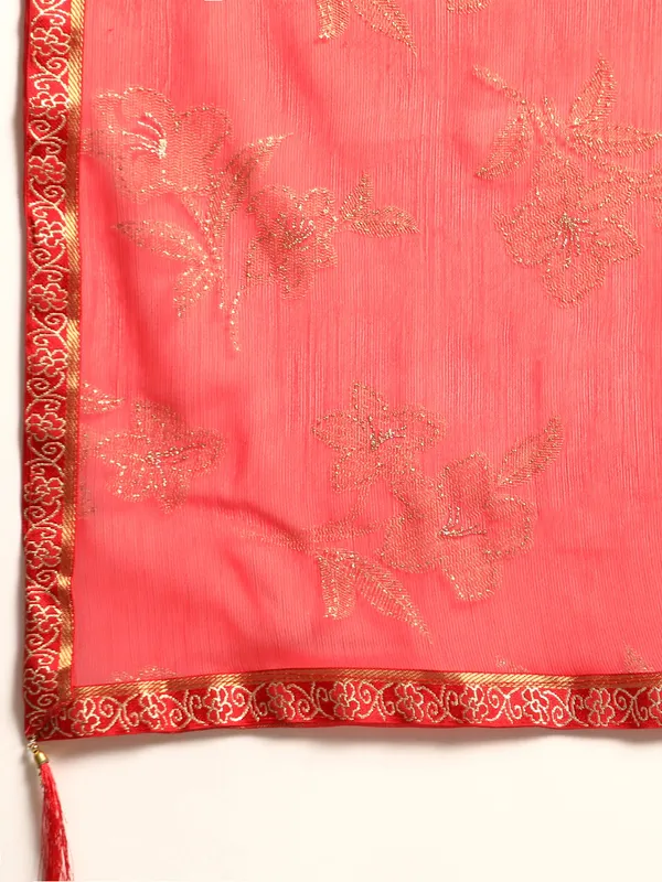Red_Zomato__Saree_Fancy_Border_With_Foil_Print