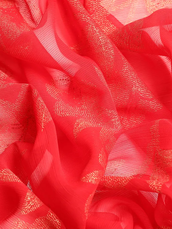 Red_Zomato__Saree_Fancy_Border_With_Foil_Print