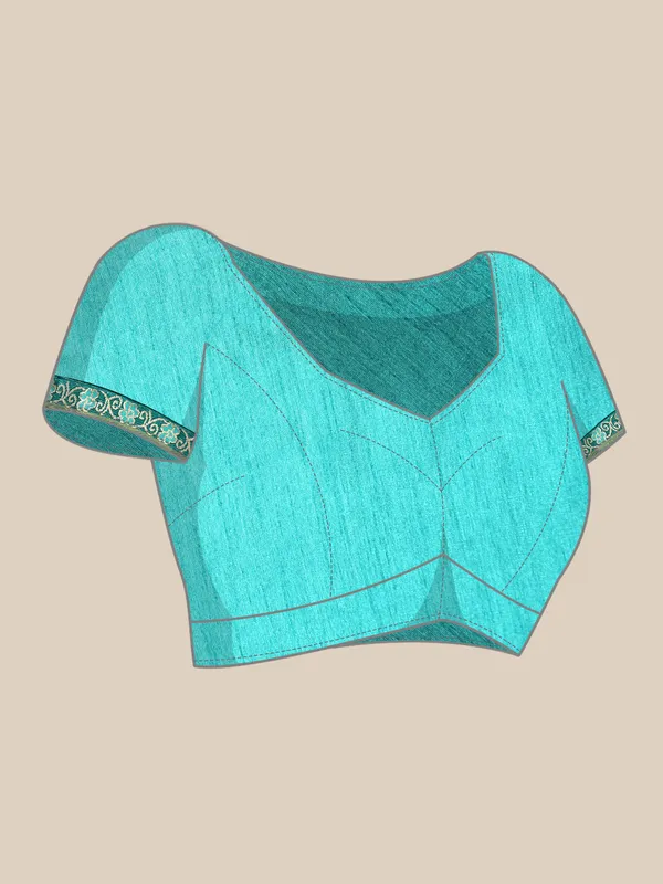Green__Zomato__Saree_Fancy_Border_With_Foil_Print