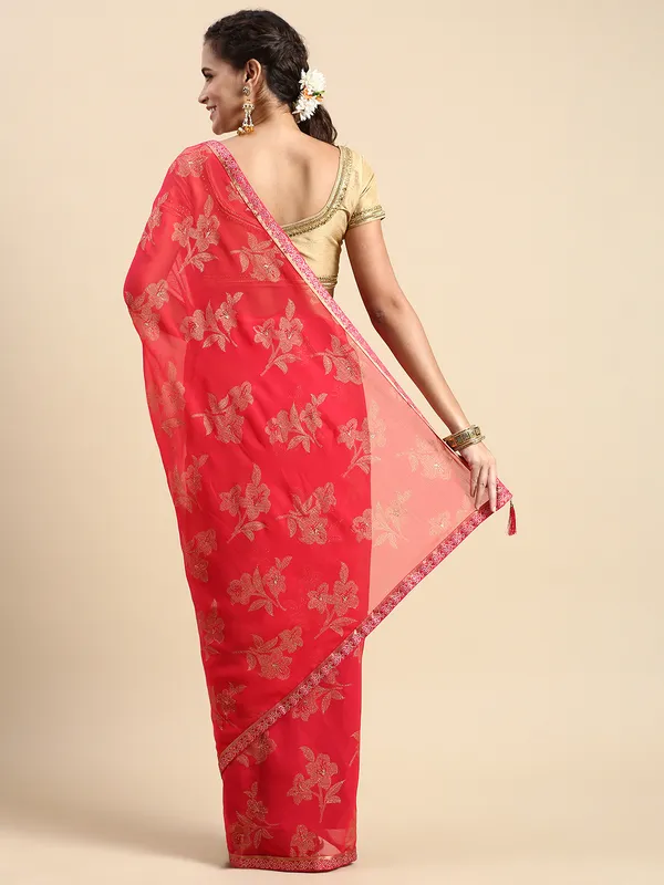 Pink_Zomato__Saree_Fancy_Border_With_Foil_Print