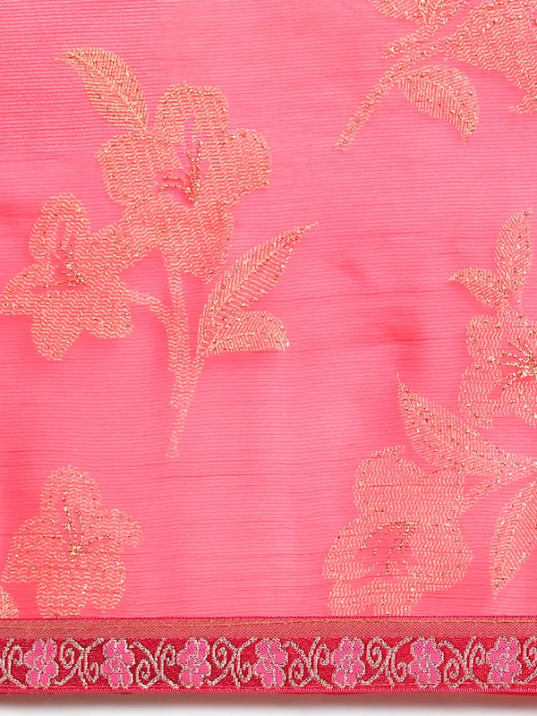 Pink_Zomato__Saree_Fancy_Border_With_Foil_Print