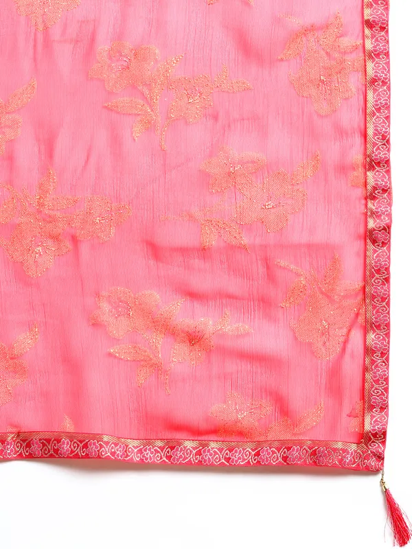 Pink_Zomato__Saree_Fancy_Border_With_Foil_Print
