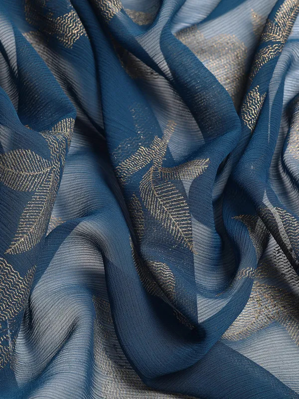 Blue_Zomato__Saree_Fancy_Border_With_Foil_Print