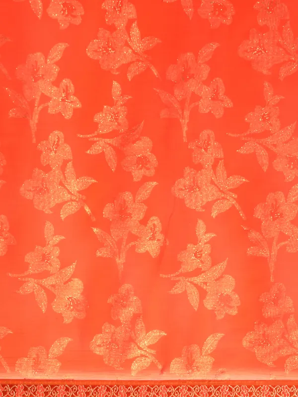 Orange_Zomato__Saree_Fancy_Border_With_Foil_Print