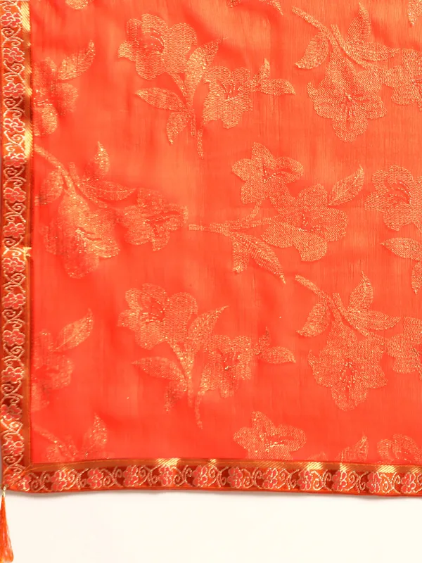 Orange_Zomato__Saree_Fancy_Border_With_Foil_Print