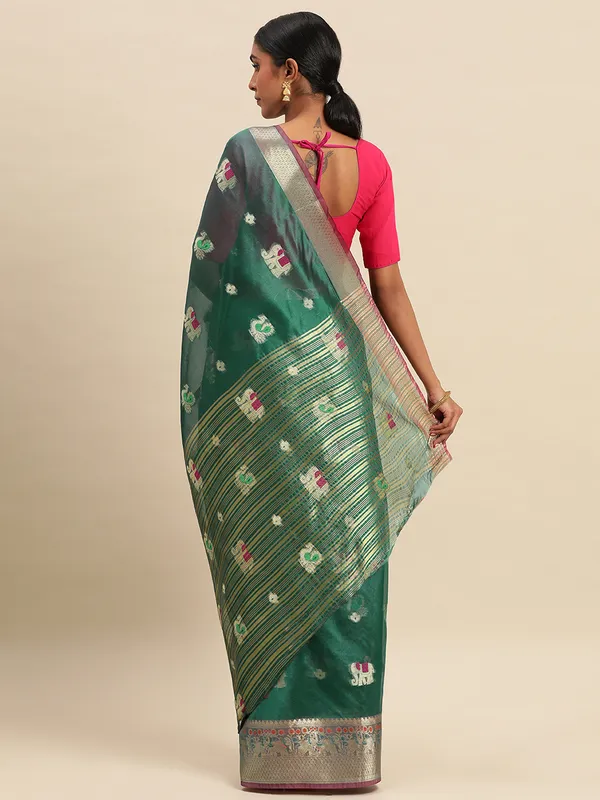 Rama_Organza_Silk_Saree