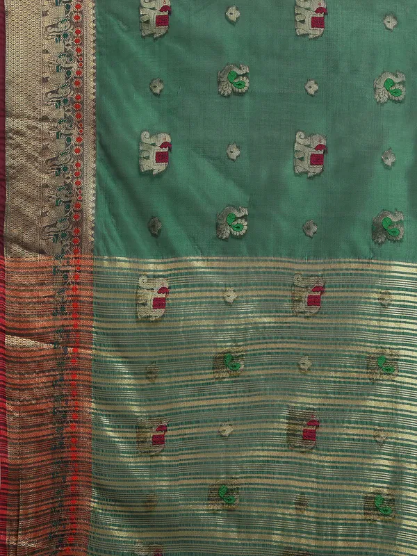 Rama_Organza_Silk_Saree