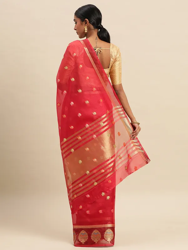Maroon_Organza_Silk_Saree