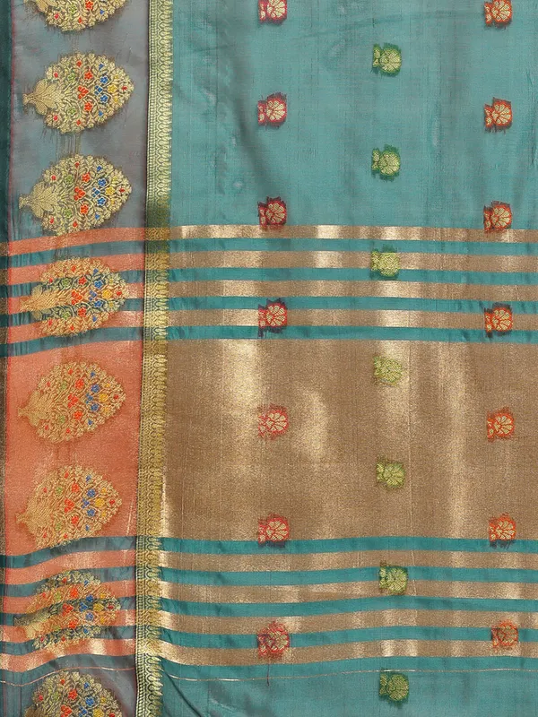 Rama_Organza_Silk_Saree