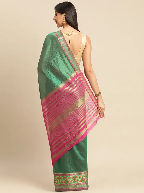 Green_Cotton_Silk_Saree