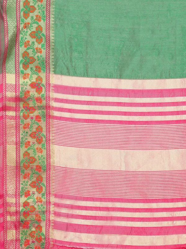 Green_Cotton_Silk_Saree