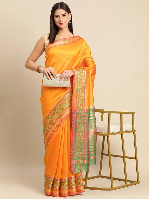 Yellow__Cotton_Silk_Saree