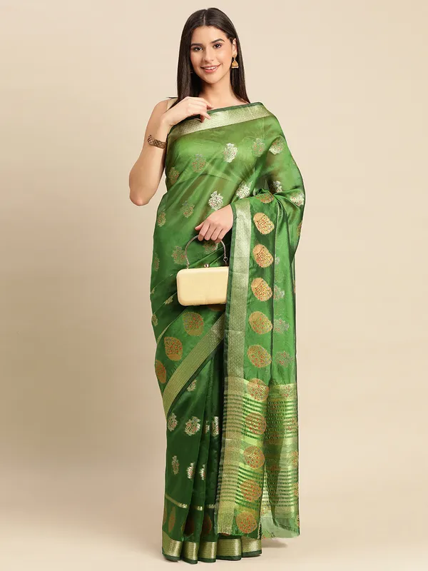 Mehendi_Organza_Silk_Saree