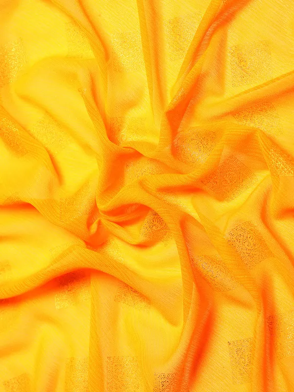 Indian_Women_Yellow_Zomato_Full_Saree_Fancy_Border_Beautiful_saree