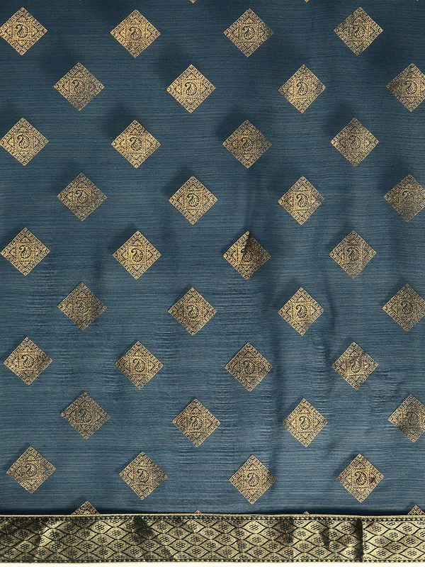 Indian_Women_Blue_Zomato_Full_Saree_Fancy_Border_Beautiful_saree