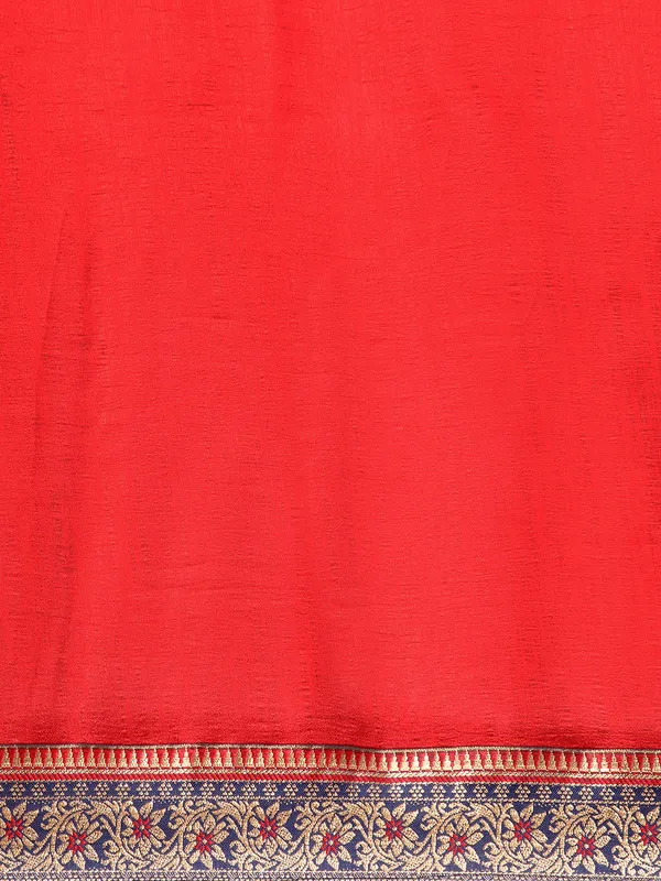 Red_Vichitra_Silk_Fancy_Border_with_Fancy_Blouse_Beautiful_Saree