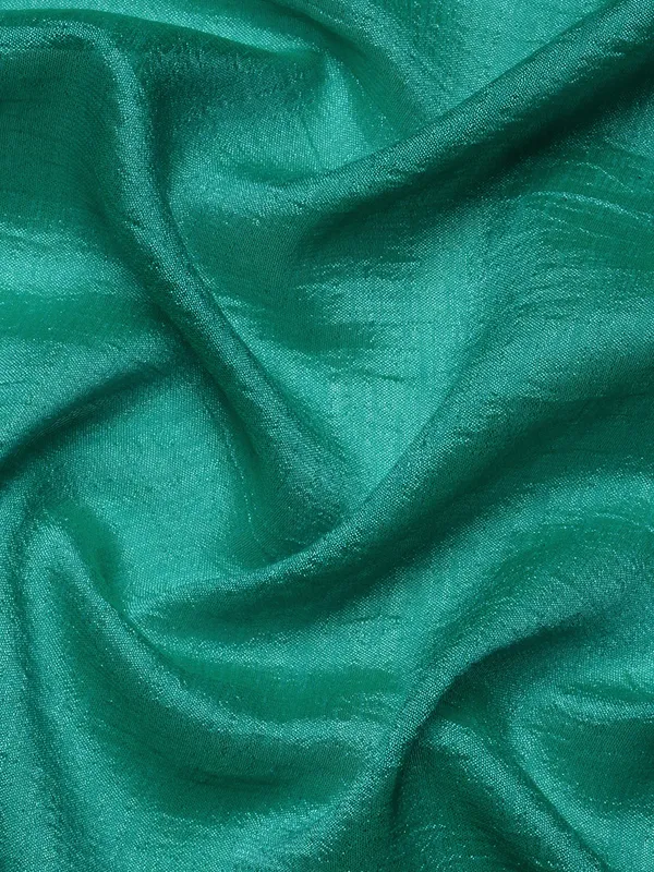 Turquoise_Green_Vichitra_Silk_Fancy_Border_with_Fancy_Blouse_Beautiful_Saree