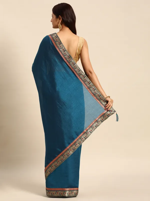 Blue_Vichitra_Silk_Fancy_Border_with_Fancy_Blouse_Beautiful_Saree