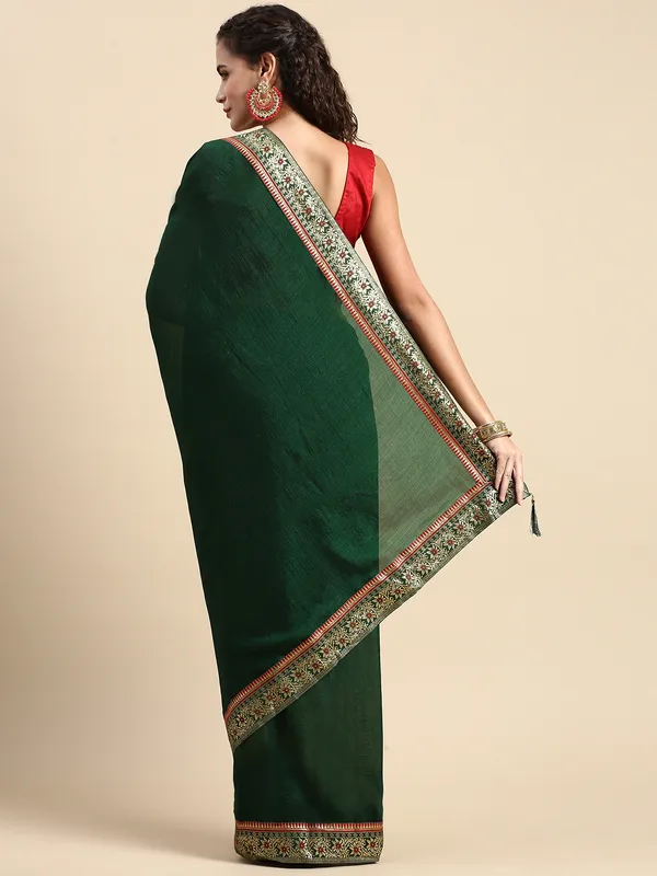 Green_Vichitra_Silk_Fancy_Border_with_Fancy_Blouse_Beautiful_Saree