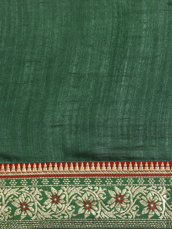 Green_Vichitra_Silk_Fancy_Border_with_Fancy_Blouse_Beautiful_Saree