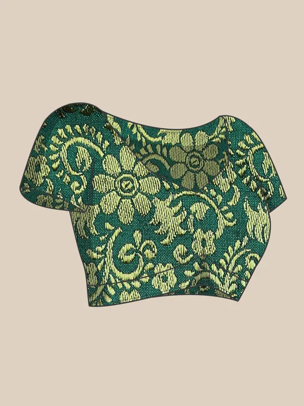 Green_Vichitra_Silk_Fancy_Border_with_Fancy_Blouse_Beautiful_Saree