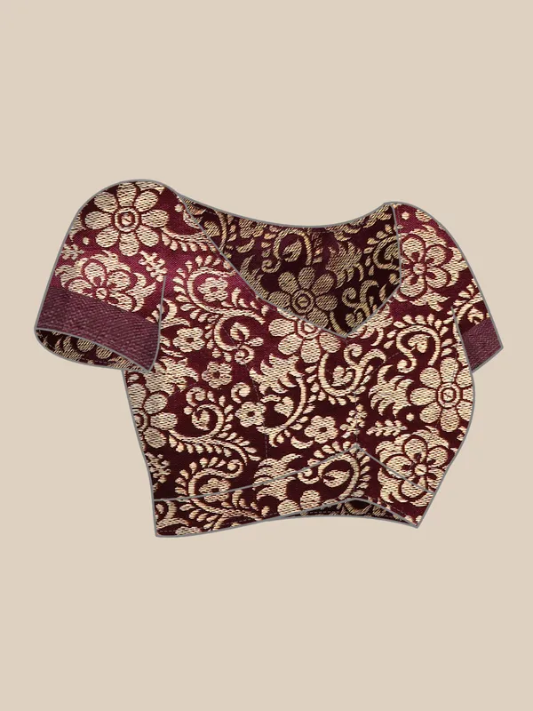 Indian_Women_Brown__Vichitra_Silk_Fancy_Border_with_Fancy_Blouse_Beautiful_Saree
