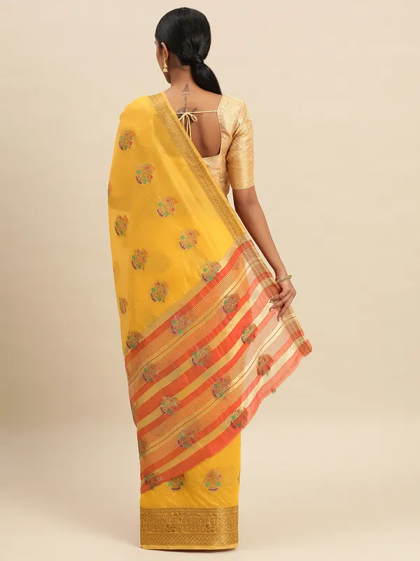 Yellow__Cotton_Silk_Saree