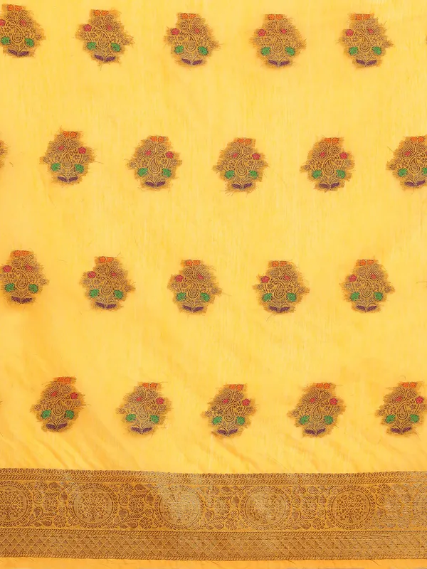 Yellow__Cotton_Silk_Saree
