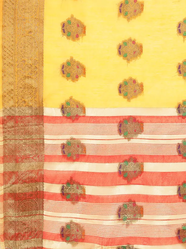 Yellow__Cotton_Silk_Saree