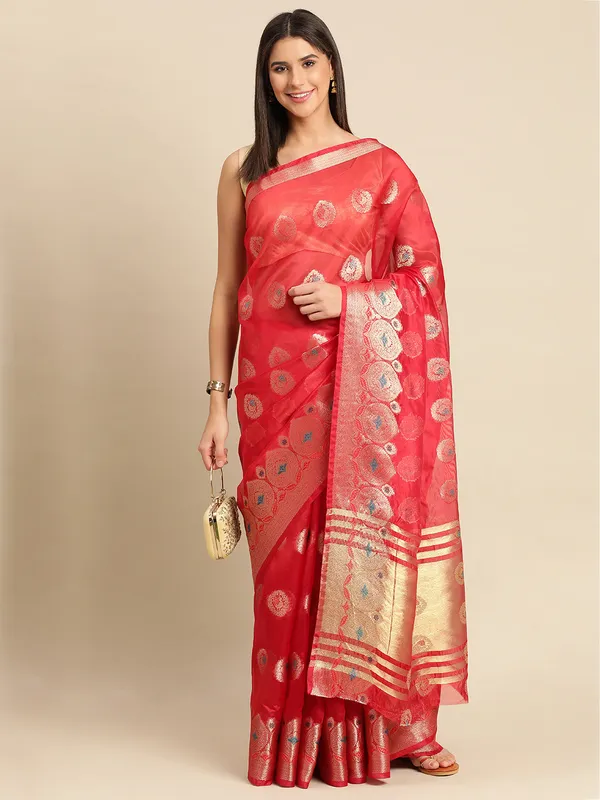 Maroon_Organza_Silk_Saree