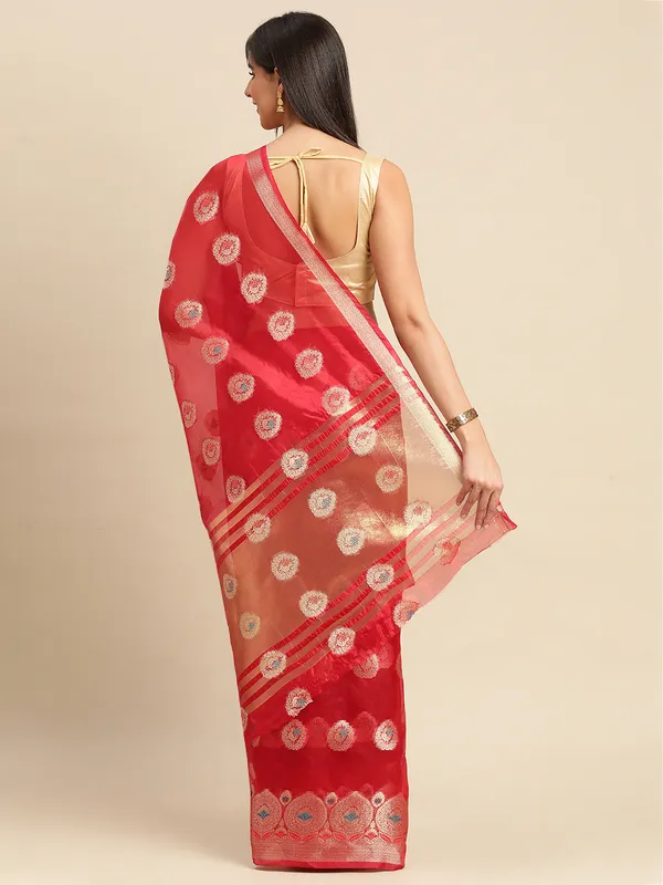 Maroon_Organza_Silk_Saree