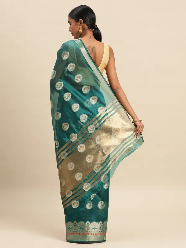 Rama_Organza_Silk_Saree