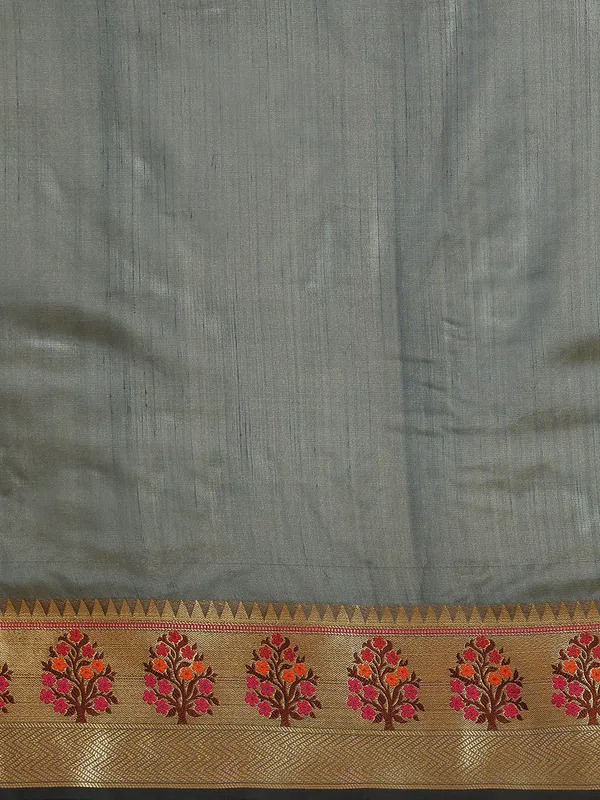 Grey_Organza_Silk_Saree