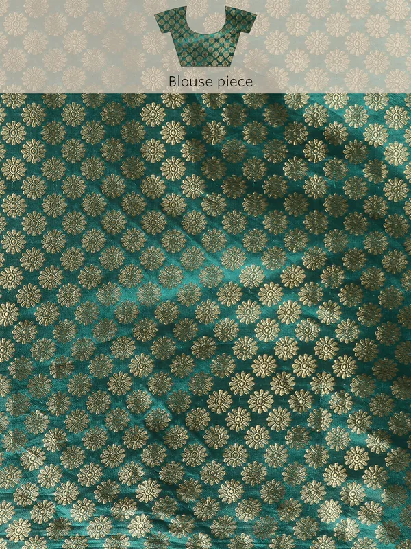 Indian_Women_Turquoise_Green_Vichitra_Silk_Foil_Work
