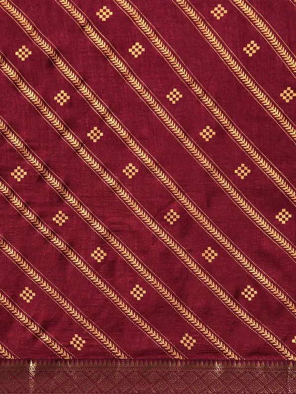 Indian_Women_Wine_Vichitra_Silk_Foil_Work