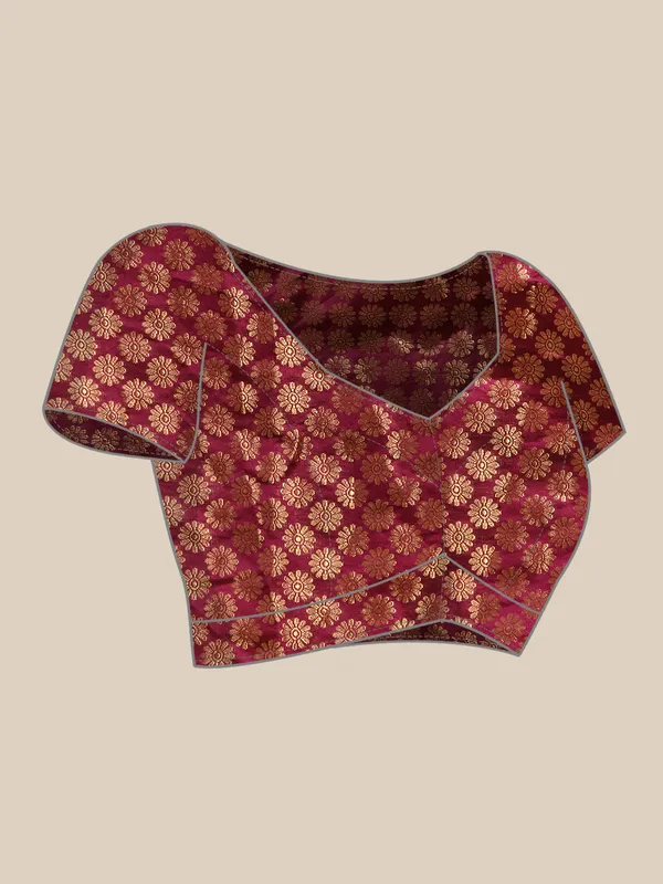 Indian_Women_Wine_Vichitra_Silk_Foil_Work
