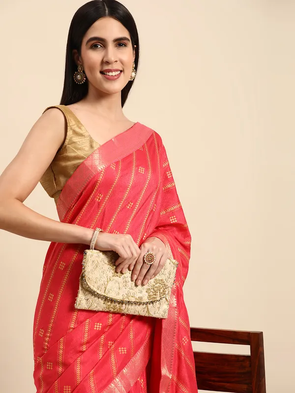 Indian_Women_Pink_Vichitra_Silk_Foil_Work