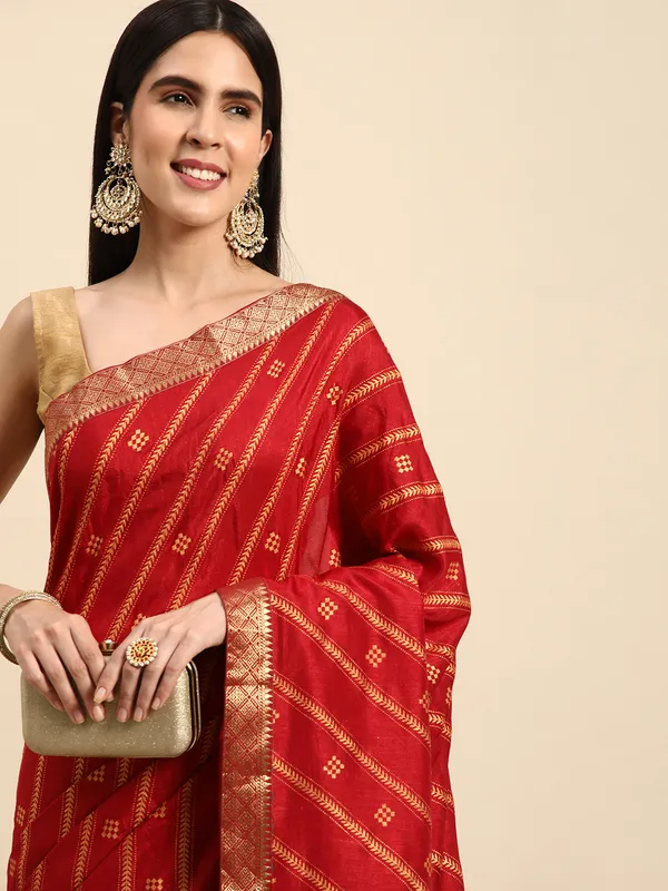 Indian_Women_Maroon_Vichitra_Silk_Foil_Work